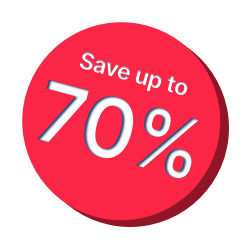 Save up to 70% thru 12/2