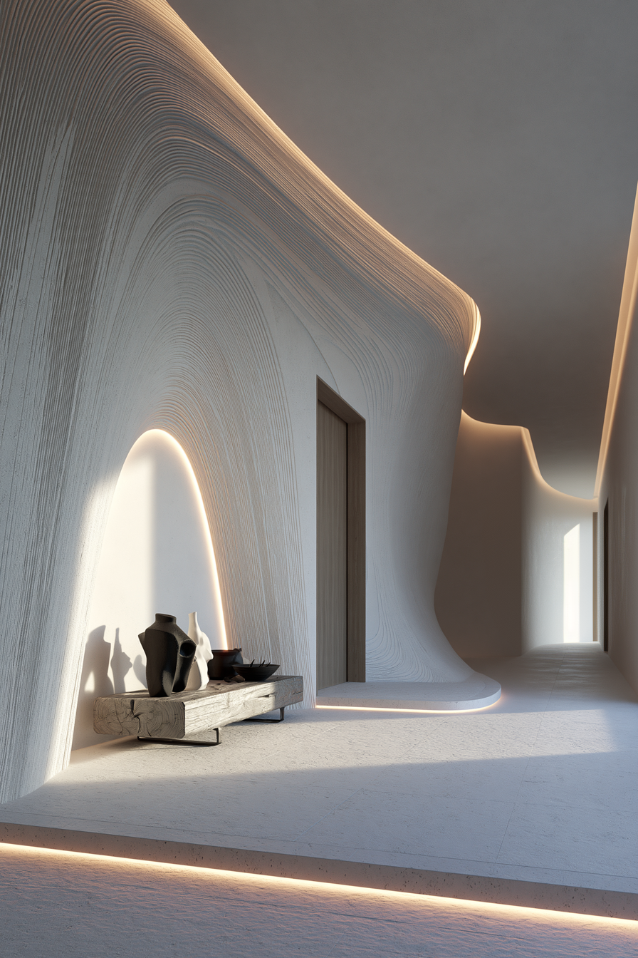 Organic - Futuristic × Mediterranean — ENTRANCE HALL