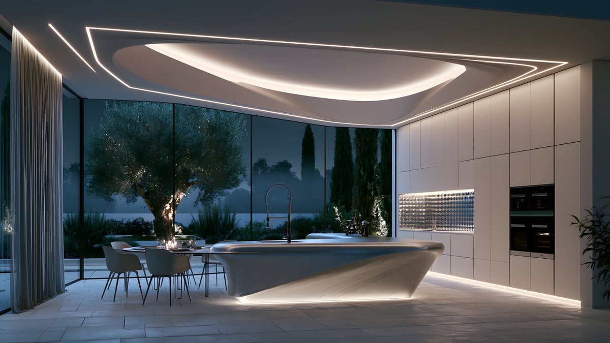 Light - Futuristic × Mediterranean — KITCHEN