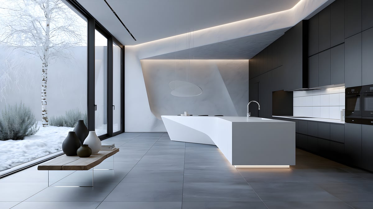 Monotone - Futuristic × Mediterranean — KITCHEN