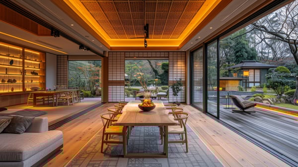 [D111] Modern Japanese Chiaroscuro Dining