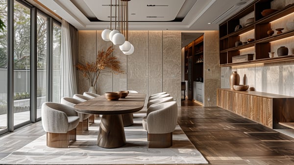 [D278] Tactile Industrial Elegance Dining Room