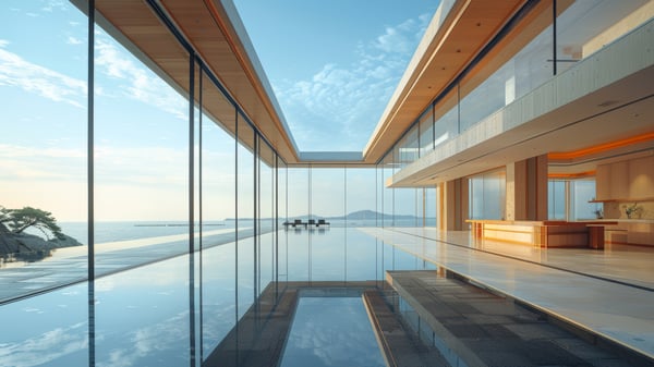 [D479] Oceanic Industrial Reflection Dining Atrium