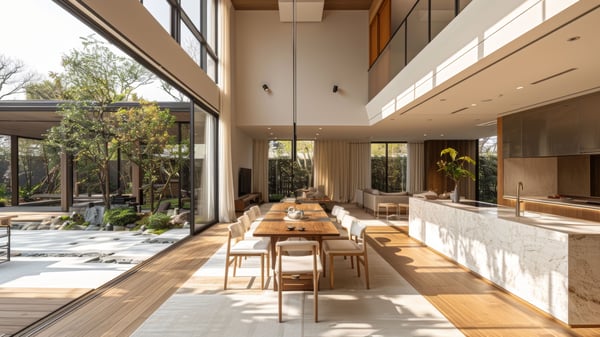 [D546] Monotone Rustic Tropical Savannah Dining