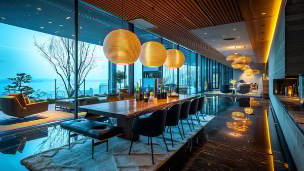 [D658] Modern Minimal Contrast Dining in Ashiya