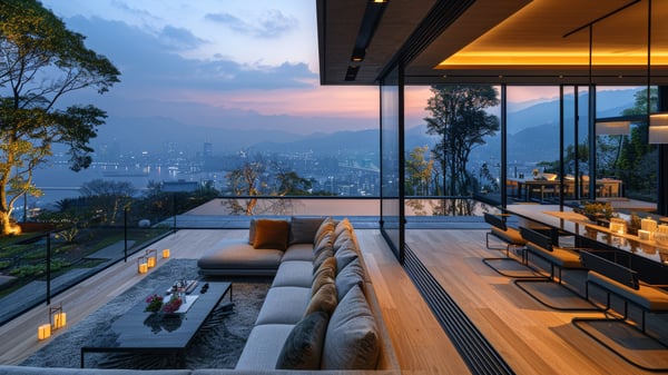 [D672] Industrial Nordic Contrast Dining in Ashiya Rokko-so