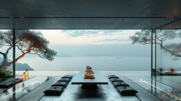 [D838] Ashiya Rokurokuso Dining Room: Gravity of Modern Artistry