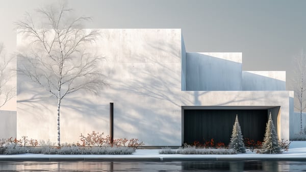 [E182] Shadow Exterior Winter Morning Geometry — Nordic White