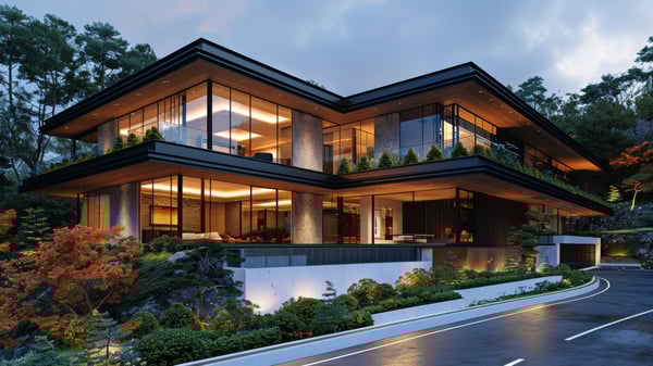 [E362] Blue Hour Luminous Natural Exterior