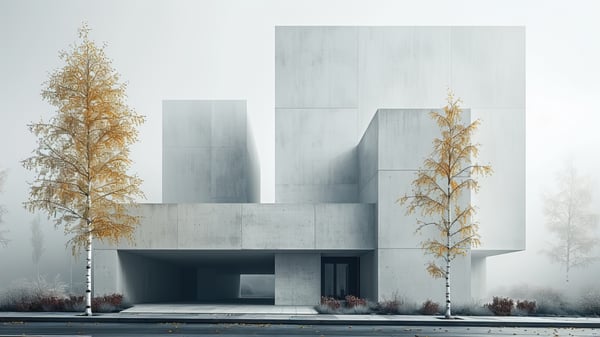 [E582] Monotone Exterior Late Autumn Fog — Nordic White