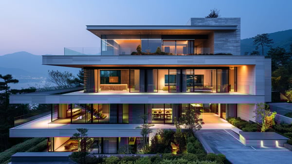 [E598] Exterior Futuristic Monotone Residence