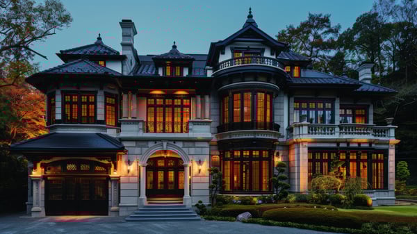 [E624] Traditional Continental Contrast Tudor Heritage Estate in Ashiya