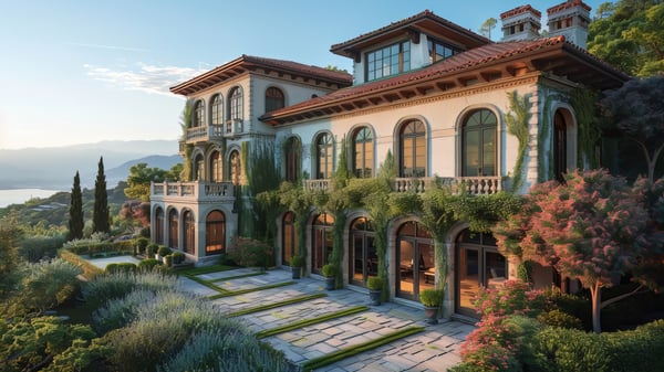 [E644] Rustic Continental Contrast Tudor Stone Estate in Ashiya