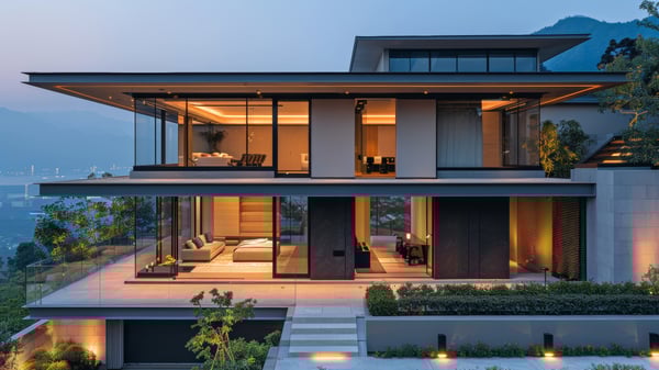 [E718] Modern Organic Stone Exterior in Ashiya Rokko-so