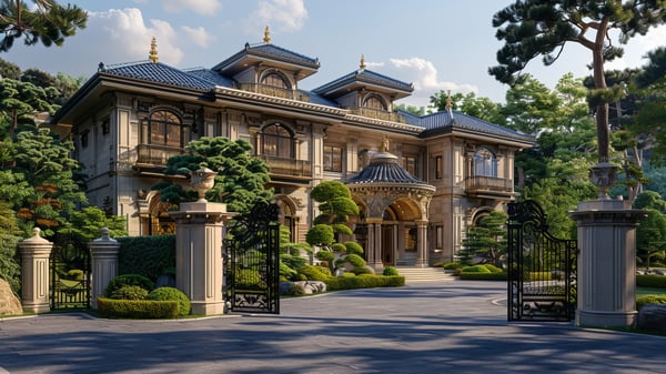 [E824] Traditional Continental Gravity Stone Manor in Ashiya Rokko-so