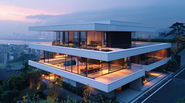 [E878] Gravity-Emphasized Industrial Modern Exterior in Ashiya