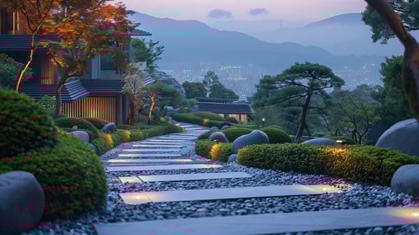 [G478] Industrial Reflective Garden Entrance in Ashiya