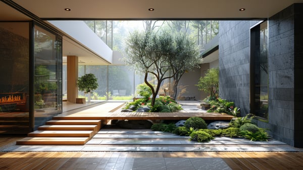 [G618] Modern Contrast Courtyard Garden in Ashiya