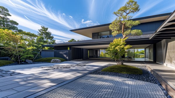[G721] Modern Japanese Zen Garden Residence Exterior