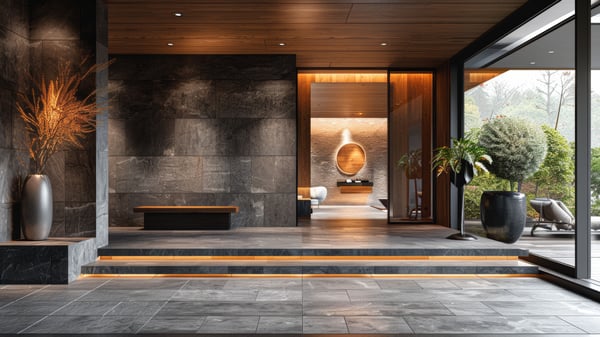 [H112] Shadow-Dominated Modern Nordic Entrance Hall