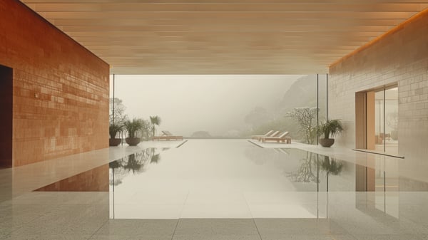 [H519] Monotone Entrance Hall Late Autumn Dense Fog — Ashiya Yamate