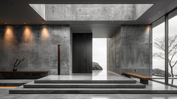 [H548] Monochromatic Rustic Urban Entrance Hall