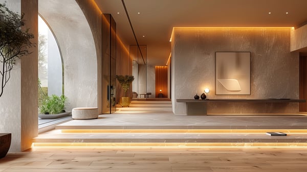 [H578] Monochromatic Industrial Entrance Hall in Ashiya