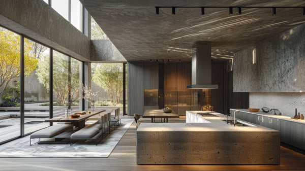 [K178] Industrial Chiaroscuro Kitchen in Ashiya Rokurokuso