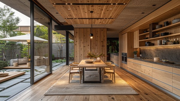 Slot-0206 The Vernacular of Warmth: Japanese modern LDK with timber texture and seamless garden / [0206] 木造の静謐：庭園と一体化する和モダンLDK