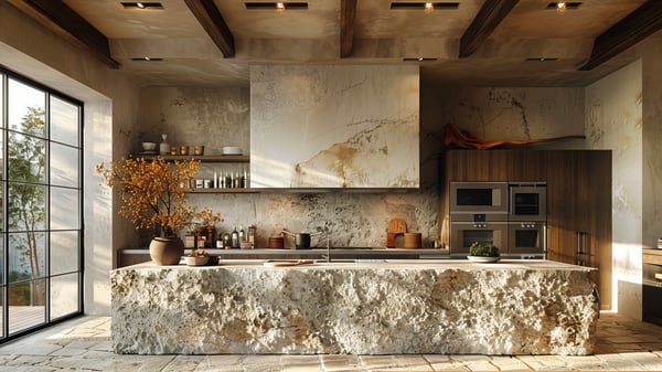 [K455] Desert Plateau Minimal Kitchen with Reflective Steel