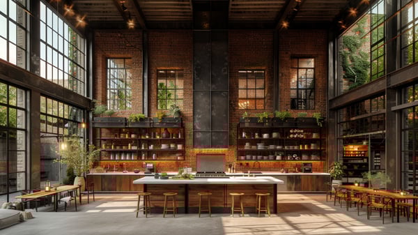 Slot-0210 The Raw Atelier: loft interior with exposed concrete, brick, and raw steel / [0210] 素材の呼吸：剥き出しのコンクリートとレンガが語るロフト・アトリエLDK