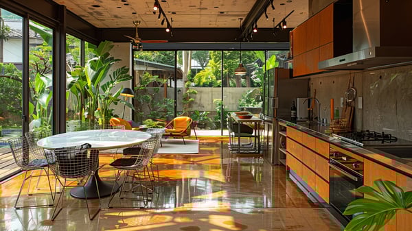 [K978] Fluid Industrial Kitchen with Luminous Garden Interface