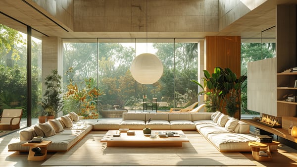 [L379] Volumetric Light Industrial Ocean View Living Room, Ashiya