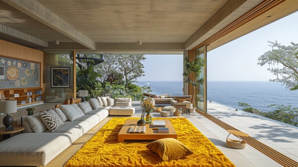 [L439] Coastal Artistic Reflection Living Room