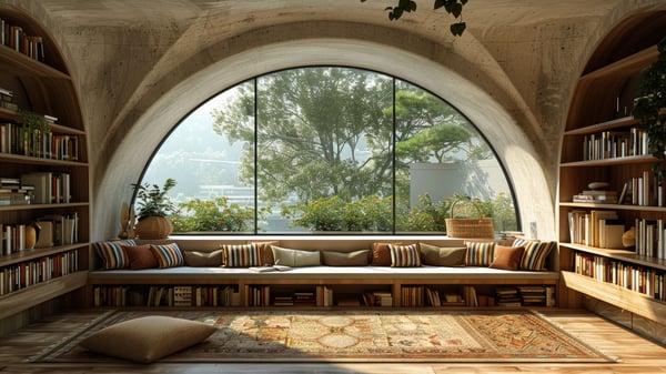 [O243] Tactile Rustic Mediterranean Reading Nook