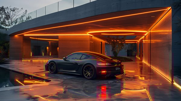 [O599] Monochromatic Orange Futuristic Oceanic Entrance