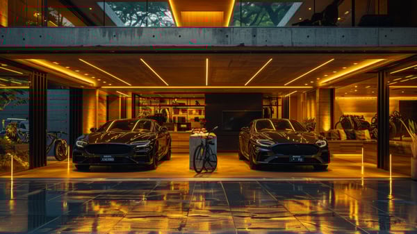 [O678] Industrial Contrast Luxury Garage, Ashiya