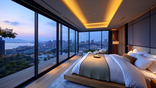 [R347] Asian Spiritual Rustic Light Master Bedroom