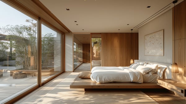 [R458] Luxury Minimal Reflective Urban Bedroom