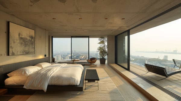 [R659] Ashiya Oceanic Minimalist Contrast Bedroom