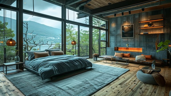 [R787] Organic Resort Bedroom with Asian Spiritual Nuance