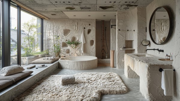 [V278] Industrial Textured Bathroom in Ashiya