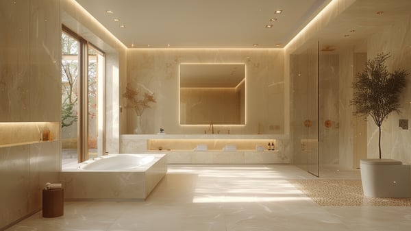 [V323] Light-Bathed Traditional Mediterranean Vanity