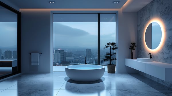 [V558] MONOTONE MINIMAL BATHROOM_VANITY in Ashiya URBAN_MODERATE