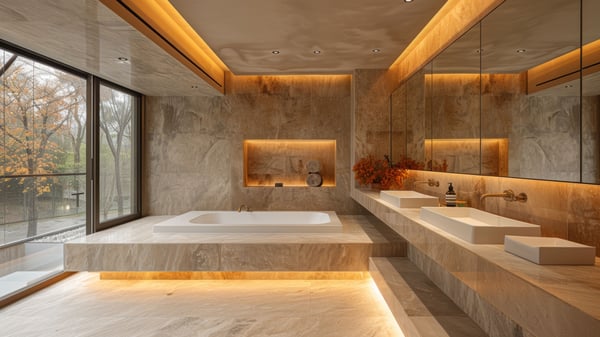 [V575] Bathroom Vanity with Monotone Industrial Desert Nomad Aesthetic