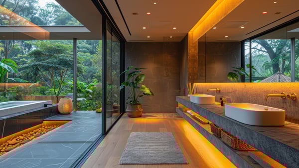 [V585] MONOTONE RESORT BATHROOM_VANITY in Ashiya DESERT_PLATEAU