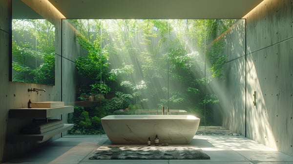 [V655] Desert Plateau Minimal Contrast Bathroom Vanity