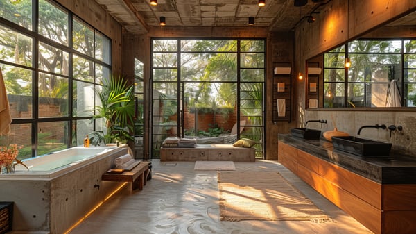 [V678] Industrial Contrast Bathroom Vanity