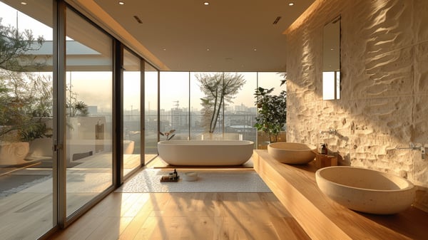 [V789] Organic Resort Oceanic Bathroom Vanity