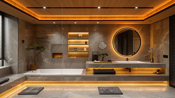 [V865] Gravity-Infused Natural Stone Bathroom Vanity